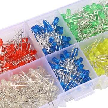 500PCS F3 3mm LED Light-emitting Diode Luminous Tube Beads Resistance Lights Kits Bulb Lamp