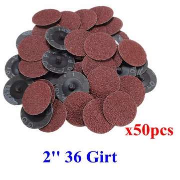 50pcs 36 Grit 2 Inch 50mm Roll Lock Sanding Discs Abrasive Tool for Dremel