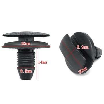50PCS Black Interior Auto Car Fastener Clip Car Push Type Rivet Retainer Bumper Fender Fixed Clamp F