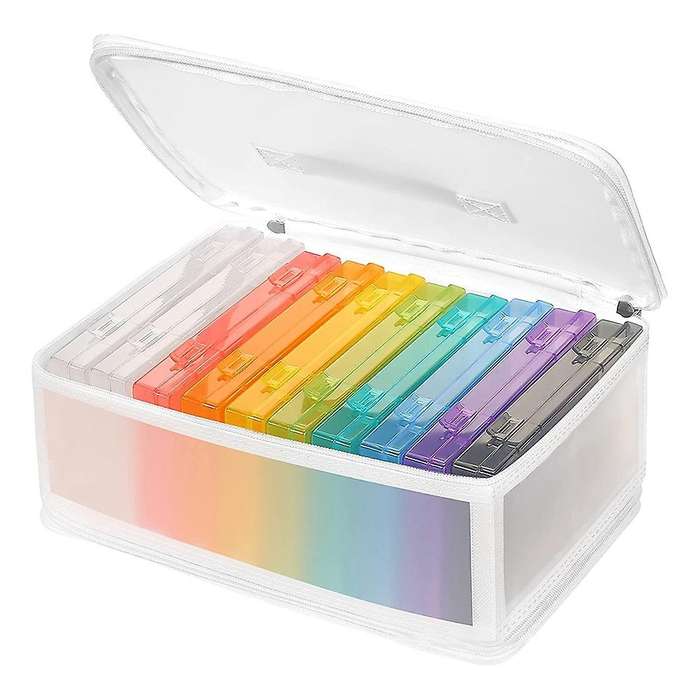 4x6 Inch Photo Storage Boxes Photo Case with Handle, 10 Inner Plastic Photo Keeper, Scrapbook Organi