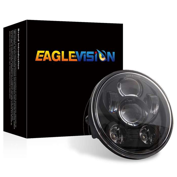 5 3/4 5.75 Inch Round Motorcycle LED Headlight, LED Projector Headlight for XL883 XL1200 Accessories