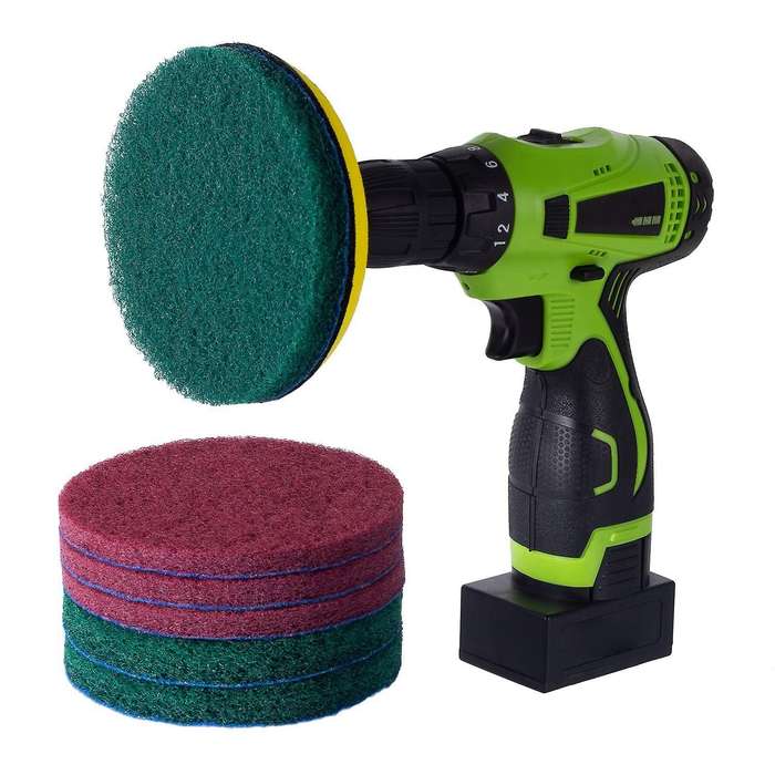 5 Inch Drill Power Brush Tile Scrubber Scouring Pads Cleaning Kit, Heavy Duty Household Cleaning To