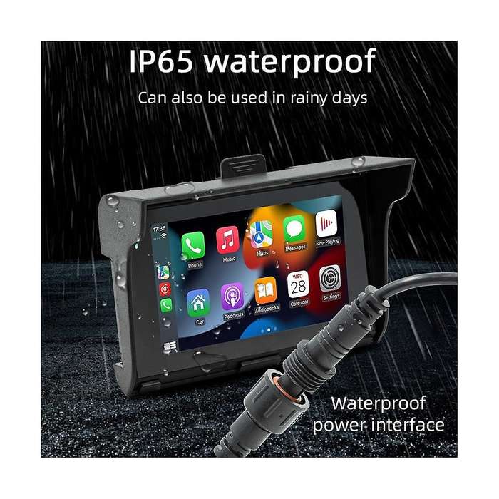 5 Inch Portable Motorcycle Lcd Display for Wireless Carplay Android Auto Ip65 Waterproof Motorcycle