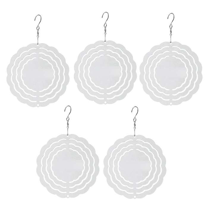 5 Pack 3 Inch Sublimation Wind Spinner Blanks 3D Aluminum Wind Powered Kinetic Spinner Trim for Yar