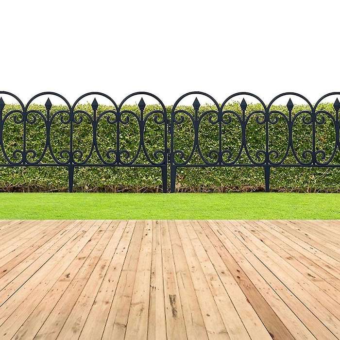 5 Pack Decorative Garden Fence Rustproof Iron Landscape Wire Folding Fencing Edge Patio Flower Bed A