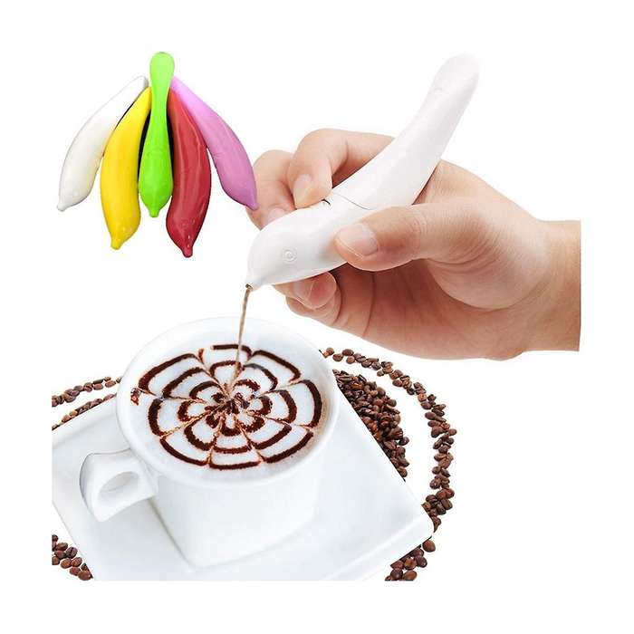 5 Pack Electric Latte Pen Cake Decorating Pen Baking Pastry Tools Coffee Decorating