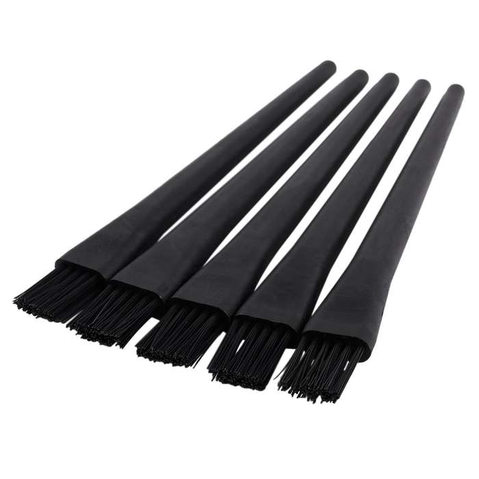 5 Pcs 1.5 X 0.5cm Black Plastic Round Handle Anti Static Esd Brush