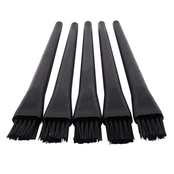 5 Pcs 1.5 X 0.5cm Black Plastic Round Handle Anti Static Esd Brush