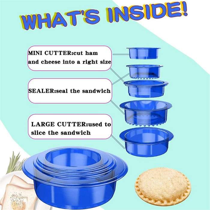5 PCS Uncrustable Sandwich Cutter for Kids Lunch Uncrustable Sandwich Maker Sealer ,Children'S Nutri