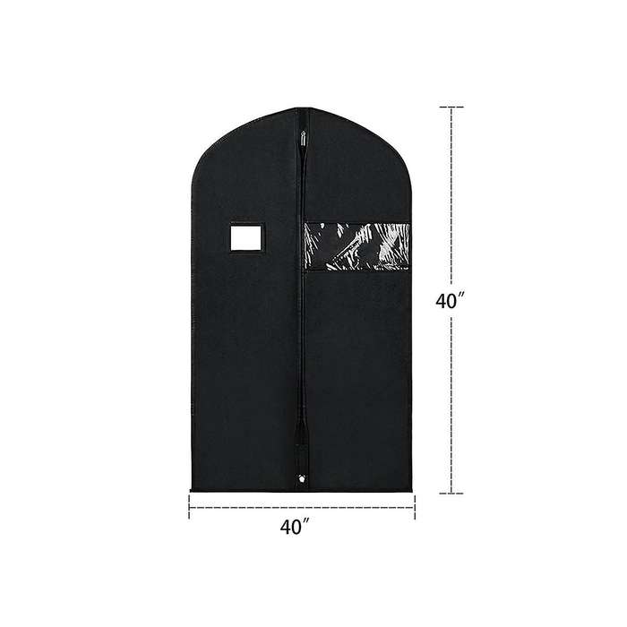 5 Pcs Suit Hanging Bags Garment Storage Covers with Clear Window and Id Holder for Robes and Trench
