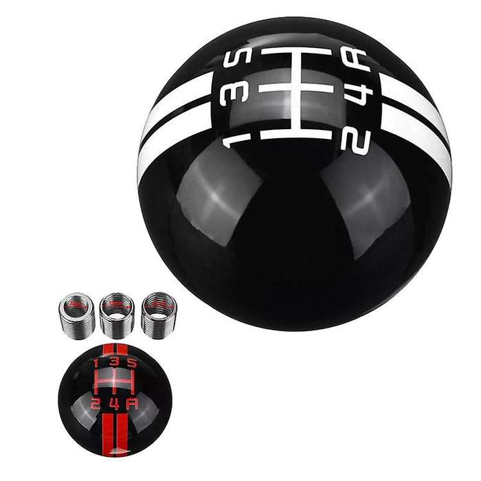 5 Speed Car Universal Gear Shift Knob Handball for Black+White