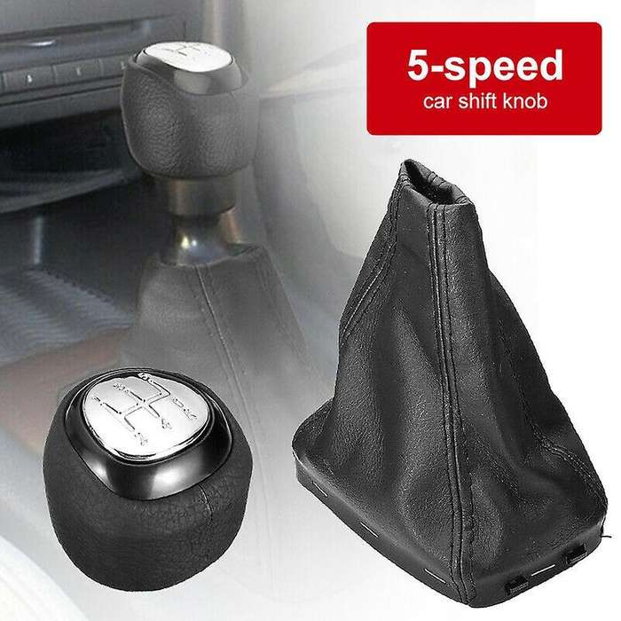 5 Speed Gear Shift Knob Leather Lever Shifter for SAAB 93 9-3 2003-2012