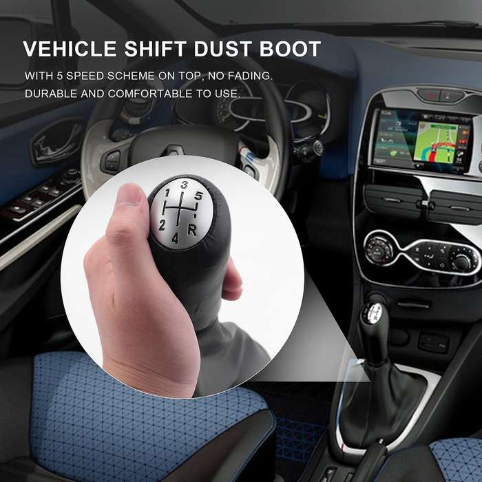 5 Speed Leather Manual Car Gear Lever Compatible Renault