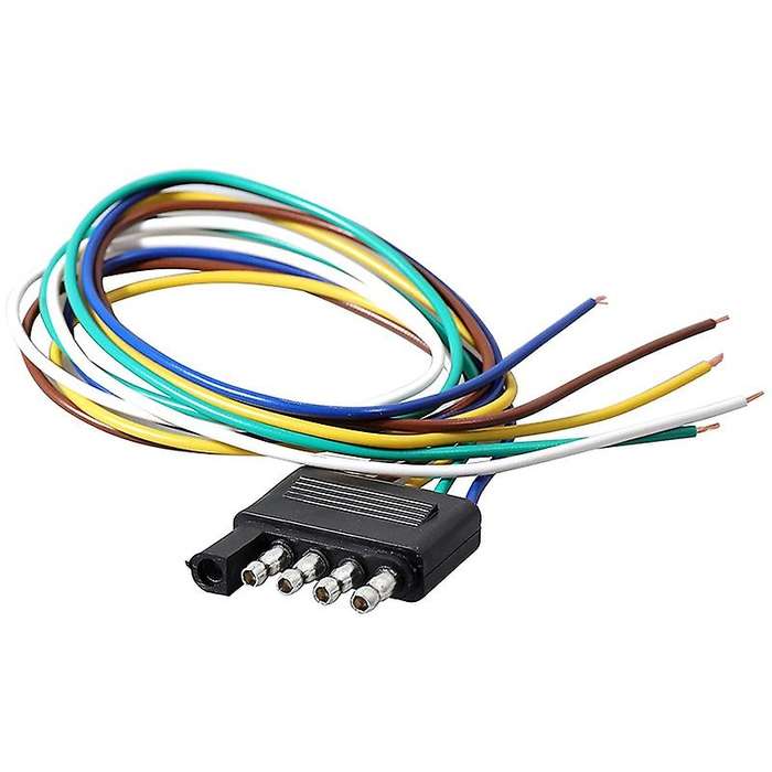 5 Way Flat Trailer Wiring Harness Plug with 36 Inch Wire Lead Trailer End Durable 5 Pin Male Connect