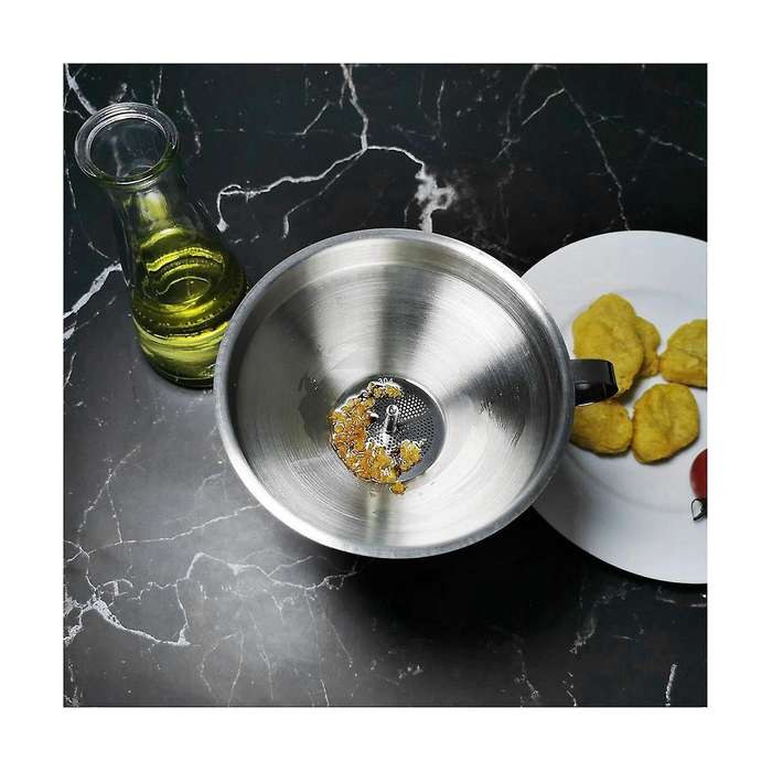 5.1 Inch 304 Stainless Steel Kitchen Funnel with 200 Mesh Food Filter Strainer for Transferring Liqu