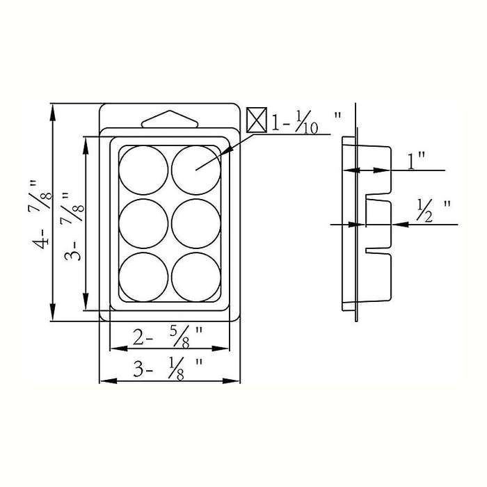 50 Pack Wax Melt Containers-6 Cavity Clear Empty Plastic Wax Melt Round Clamshells for Wax Melts Can
