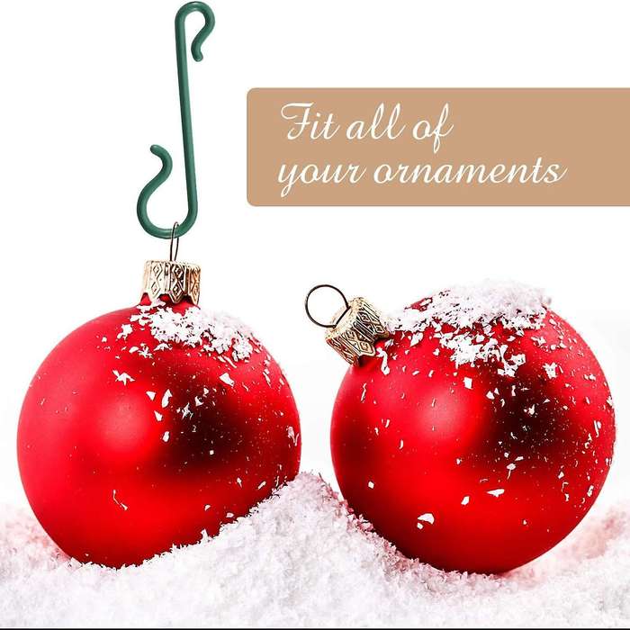 50 Packs Plastic Green Bauble Hooks for Hanging Christmas Tree Decorations,christmas Wreath,ornamen