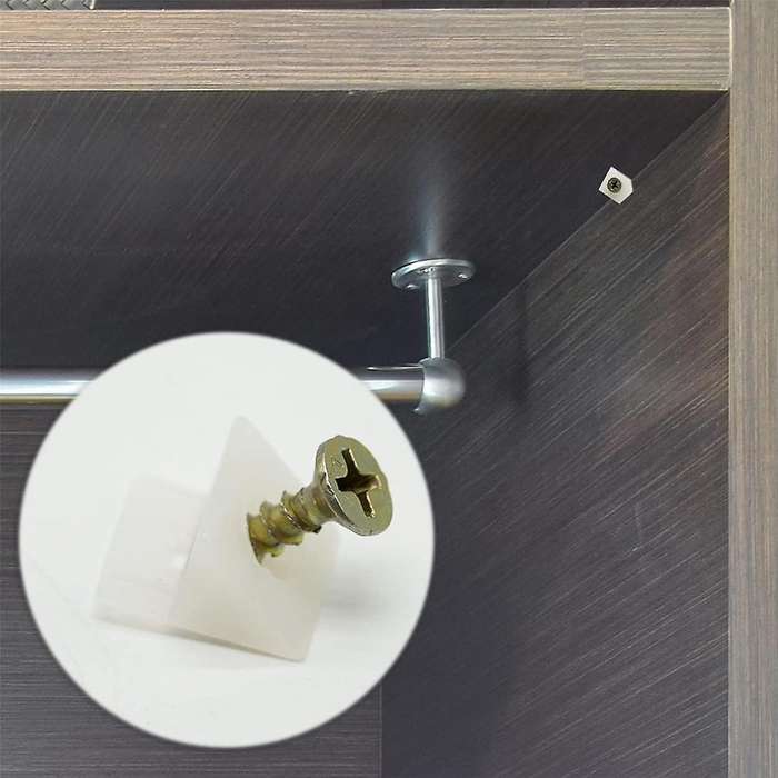 50 Pcs Drawer Supports, White Plastic Drawer Bottom Sagging Repair Fixing Mending Wedges with Screws