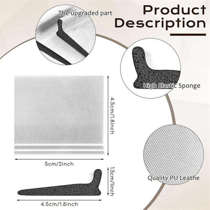 50 Pieces Door Corner Seal, Self Adhesive Frame Door Corner Seals for Noise Isolation and Weather Pr