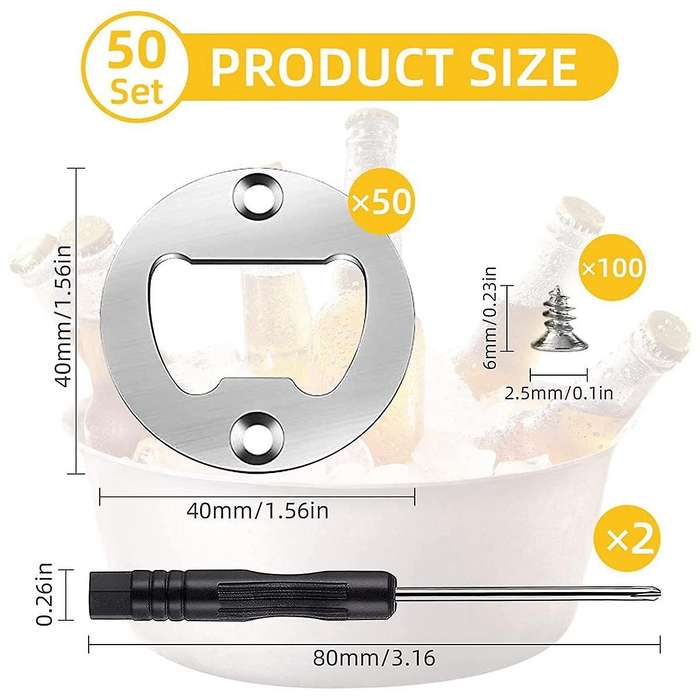 50 Set Bottle Opener Insert Diy Bottle Opener Hardware Metal Bottle Opener Hardware Beer Bottle Ope