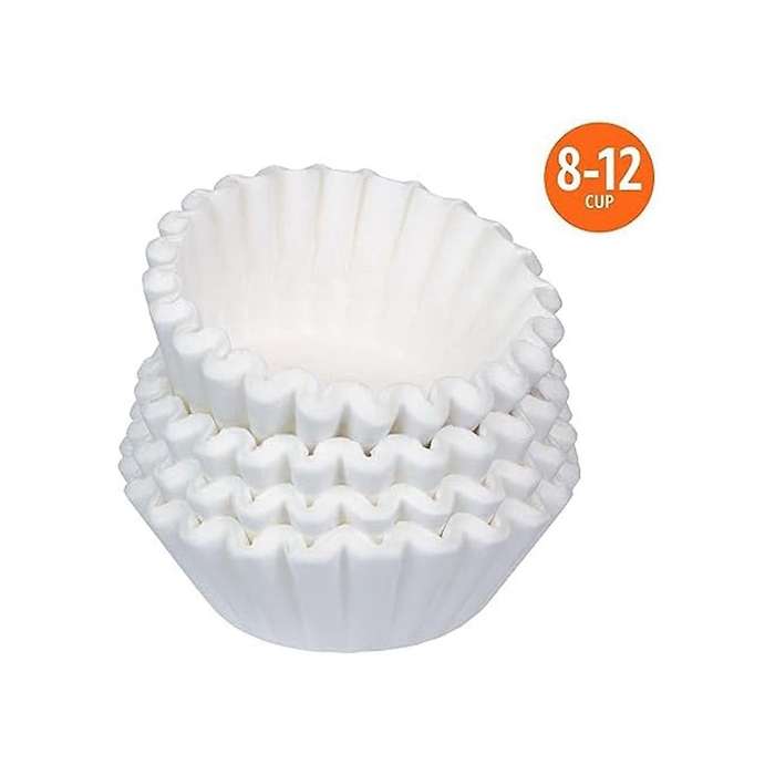 500pcs Basket Coffee Filter Coffee Machine Filter Paper, Suitable for 8-12 Cups Coffee Machine, Whit