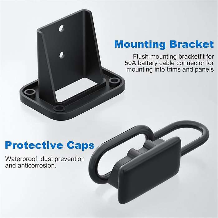 50A Battery Quick Disconnect Connector with 8AWG Wire and Mounting Bracket Extension Cable Connecto