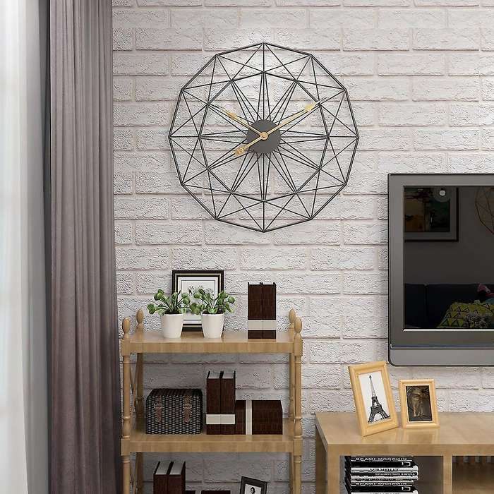 50cm Retro Nordic Type Iron Art Silent Hanging Wall Clock Mute Hanger Clocks Room Bedroom Decor New