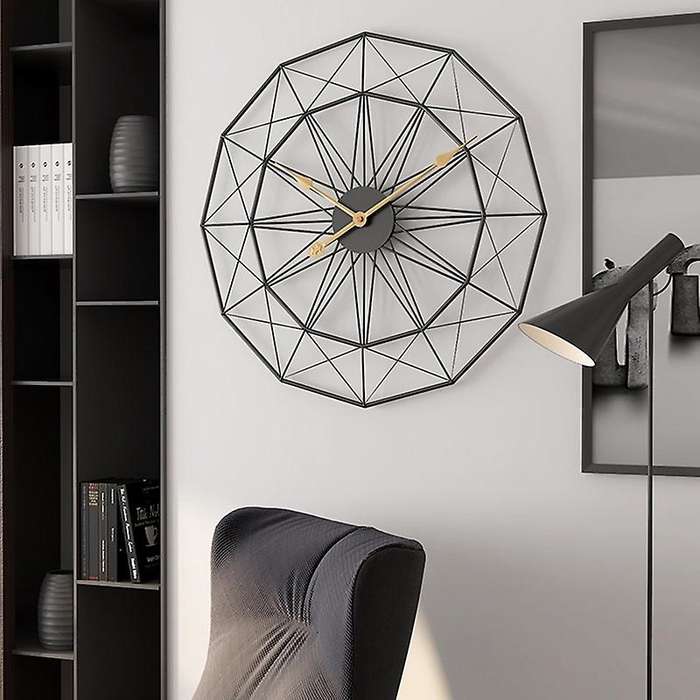 50cm Retro Nordic Type Iron Art Silent Hanging Wall Clock Mute Hanger Clocks Room Bedroom Decor New