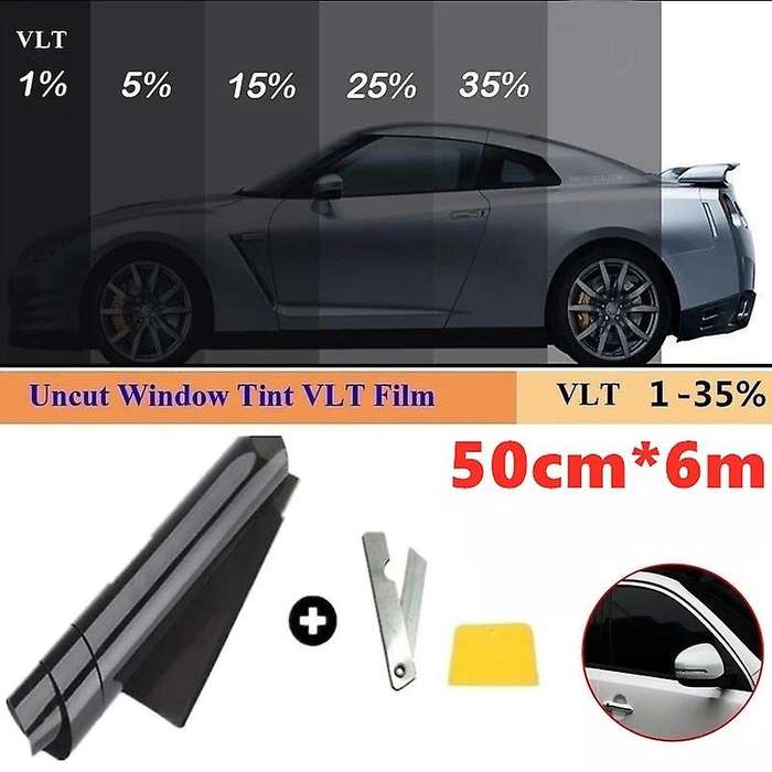 50cm x 6M 25% Car Sun Film Car Window Insulation Film Car Window Protection Film Privacy Explosion-P