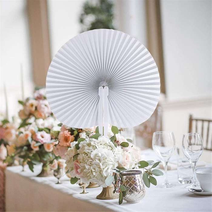 50-pack Accordion Fan Handheld- Portable Circular Handheld Fans with Plastic Handle for Special Occ