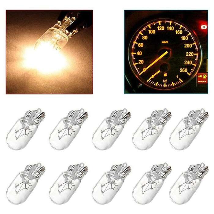 50PCS 168 T10 Bulb Basic Miniature Bulb for License Plate Light Side Marker Automotive Interior Dash