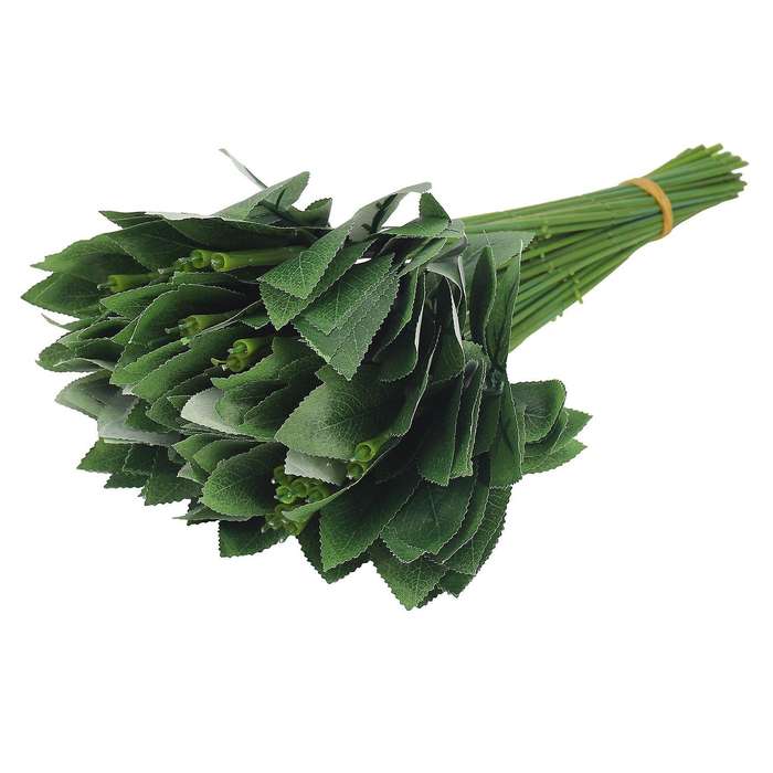 50pcs Artificial Fake Rose Flower Stems Compatible Bouquet Flower Leaf