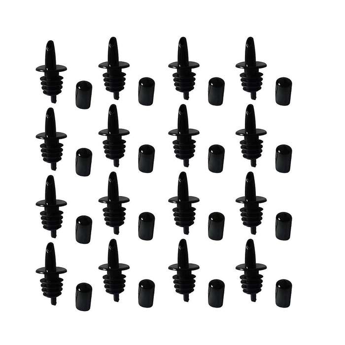 50pcs Bottle Pourers Syrup Pourer Pour Spouts Plastic Liquor Bottle Pourers with Rubber Pourers Dust