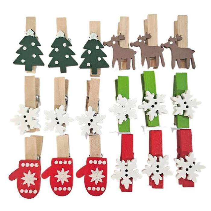 50Pcs Mini Clothespins - Colored Wood Clothespins for Photo Crafts Picture Clips Display Wall Decor