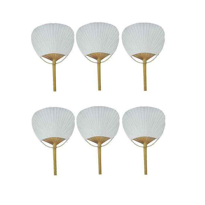 50pcs Pure White Bamboo Handle Blank Calligraphy Painting Blank Group Fan White Fan Wedding White Fa