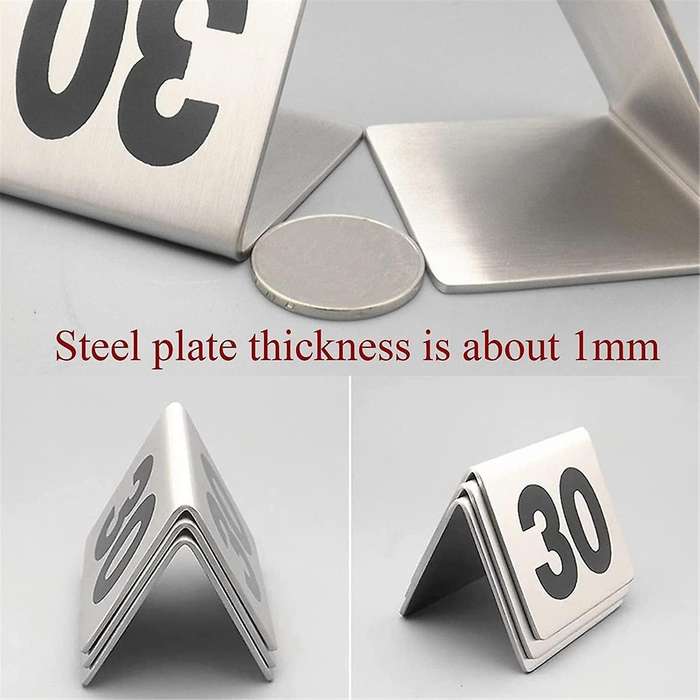 50PCS Restaurant Bar Place Table Marker Tabletop Number Sign Stackable Table Number Cards Double-Sid