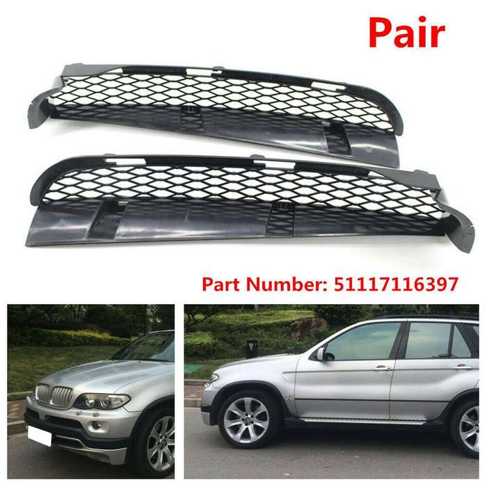 51117116397/51117116398 Left+Right Side 1 Pair Front Lower Bumper Grille Replacement for - X5 E53 04