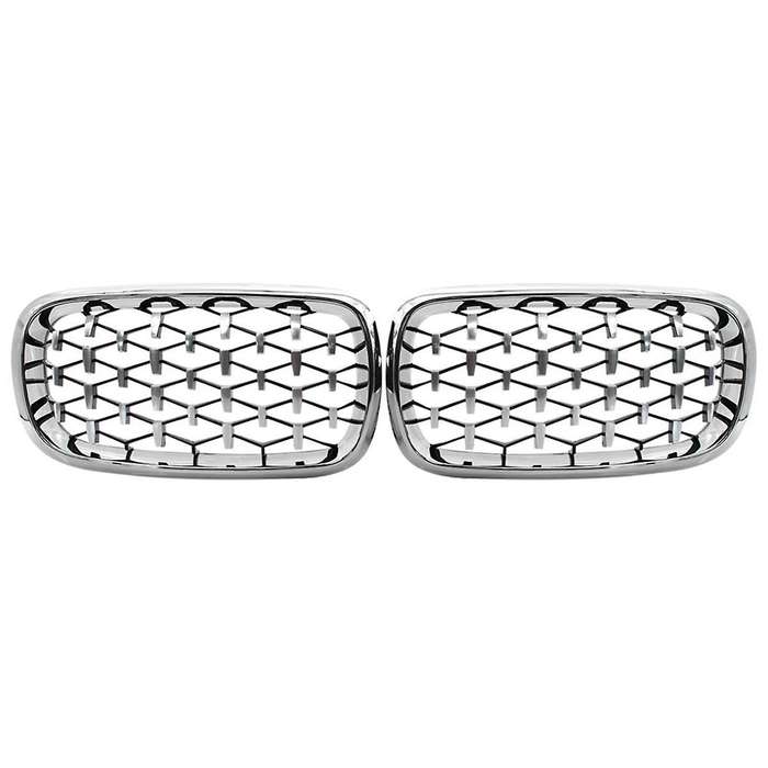 51117294486 51117294485 Chrome Plated Front Bumper Cooling Grille Meteor Diamond Center Mesh Car fo