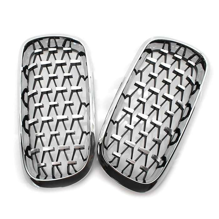 51117294486 51117294485 Chrome Plated Front Bumper Cooling Grille Meteor Diamond Center Mesh Car fo