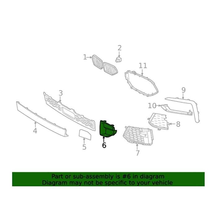 51118092502 Right Front Bumper Grille Base Trim Cover for X6 G06 2019-2022 Side Outer Grill Frame 5