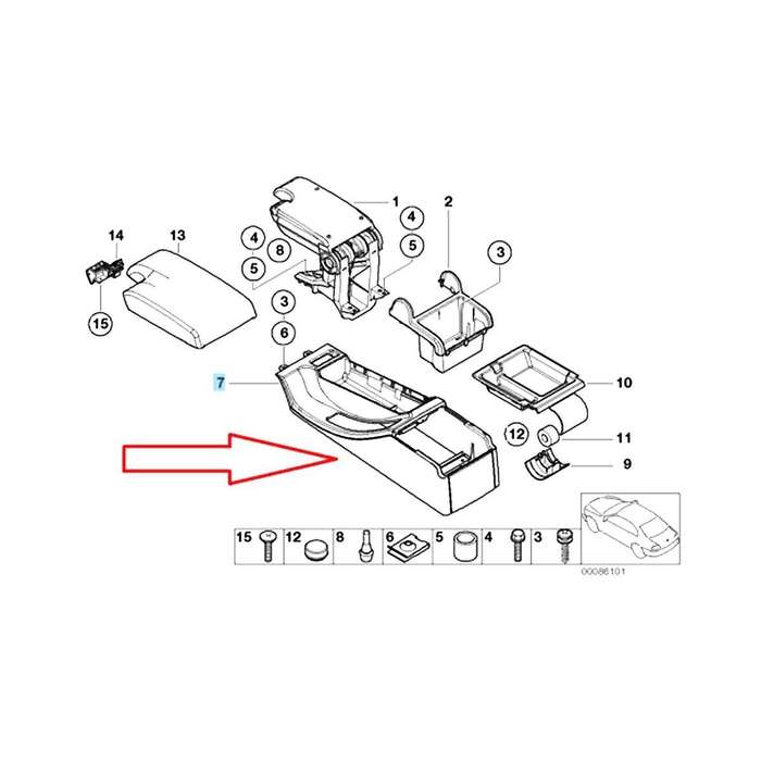 51168218306 Cup Holder Frame Center Console Drink Holder Center Tray Car for 3 Series E46 318i 320i