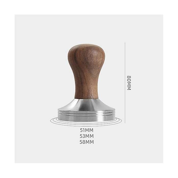 51mm Coffee Tamper 304 Stainless Steel Wooden Handle Flat Pressure Press Hammer Barista Tools Coffe