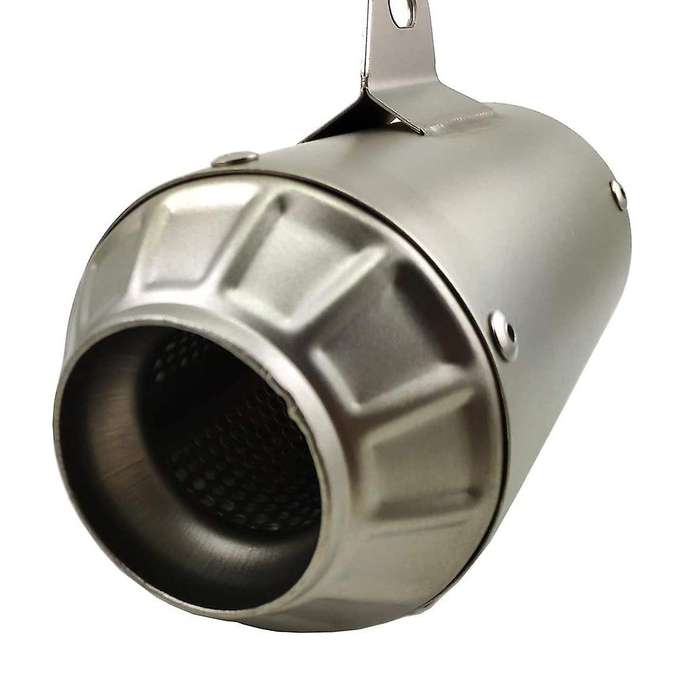 51mm Universal Motorcycle ATV Frosting Stainless Steel Exhaust Pipe Muffler-Silver