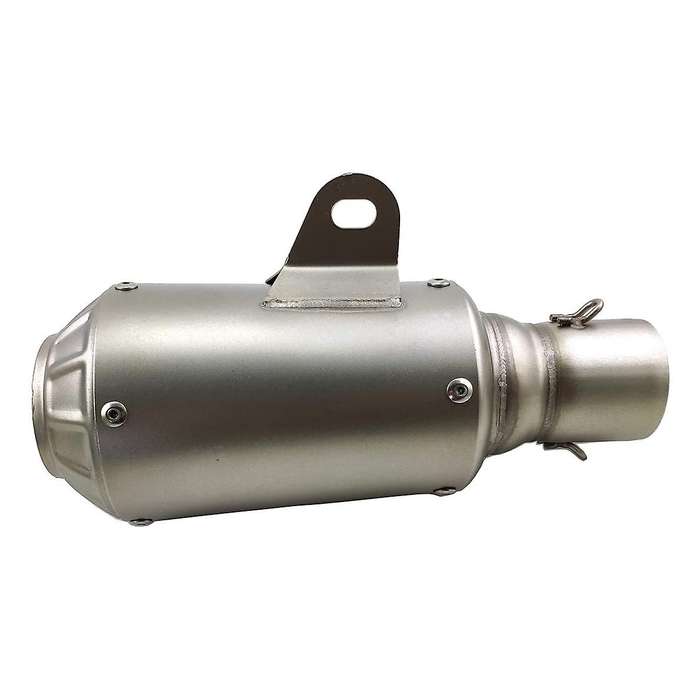 51mm Universal Motorcycle ATV Frosting Stainless Steel Exhaust Pipe Muffler-Silver