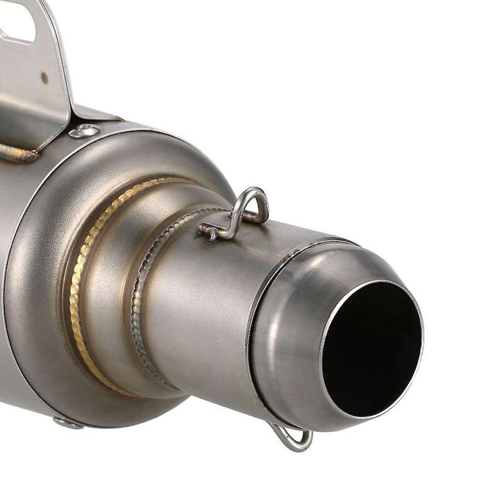 51mm Universal Motorcycle ATV Frosting Stainless Steel Exhaust Pipe Muffler-Silver