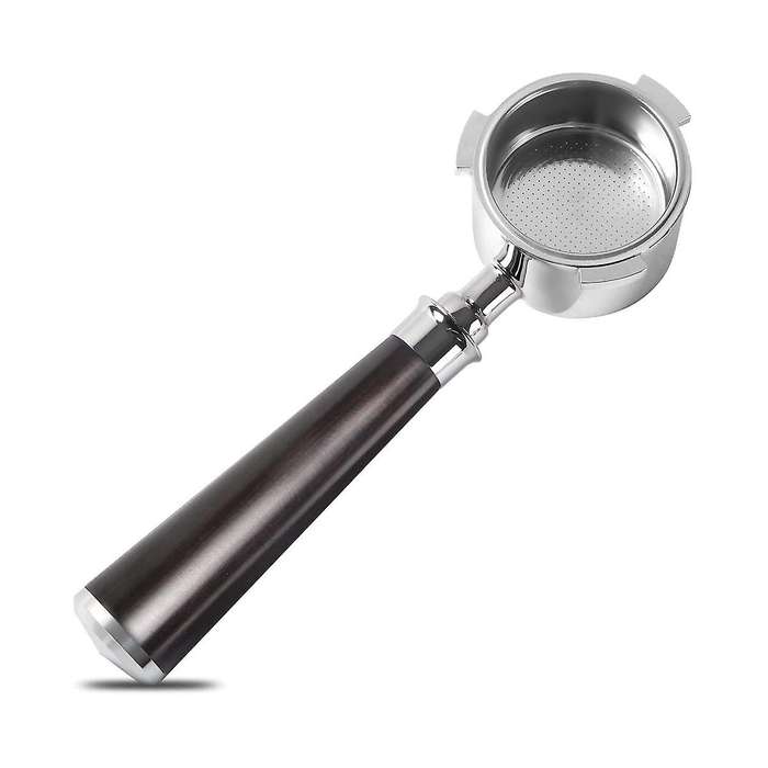 51mm Portafilter 3 Ears, Stainless Steel,51mm Bottomless Portafilter with Wood Handle and Filter Ba