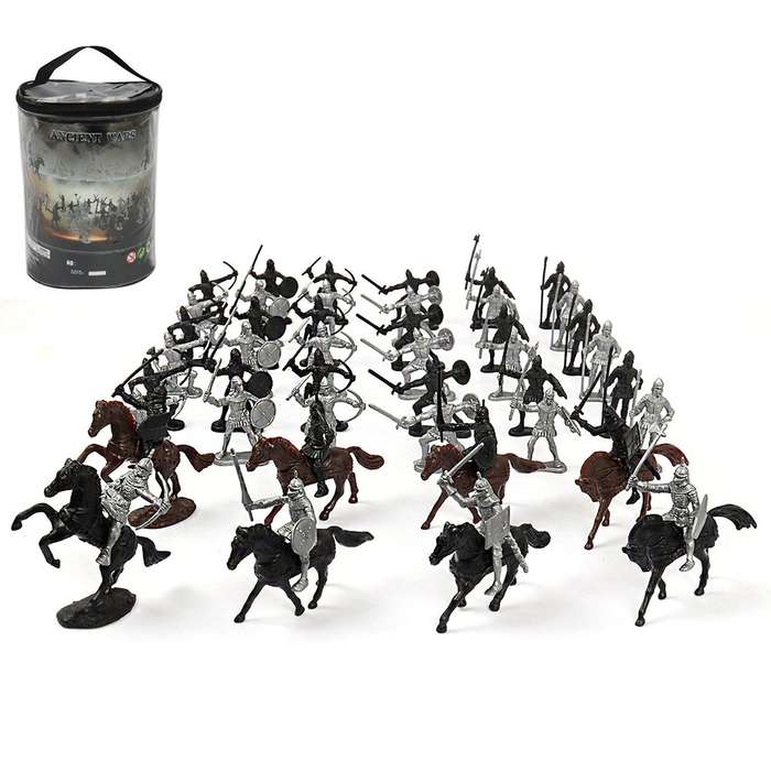 52 Pcs/bag Medieval War Horse Model Roman Medieval Warrior Model Toys