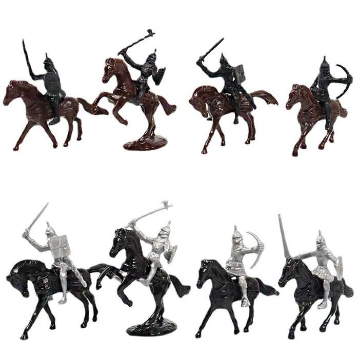 52 Pcs/bag Medieval War Horse Model Roman Medieval Warrior Model Toys