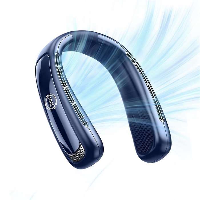 5200mAh Rechargeable Portable Neck Fan: 5-Speed, Bladeless & Light Weight Personal Air Conditioner