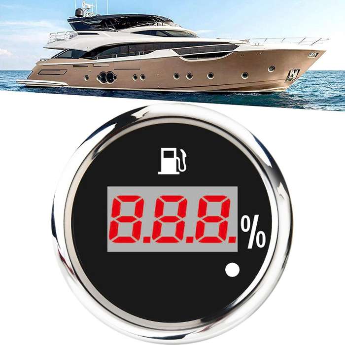 52mm Digital Fuel Level Gauge 0-190Ohm 240-33Ohm Universal Oil Tank Level Indicator Red Backlight wi